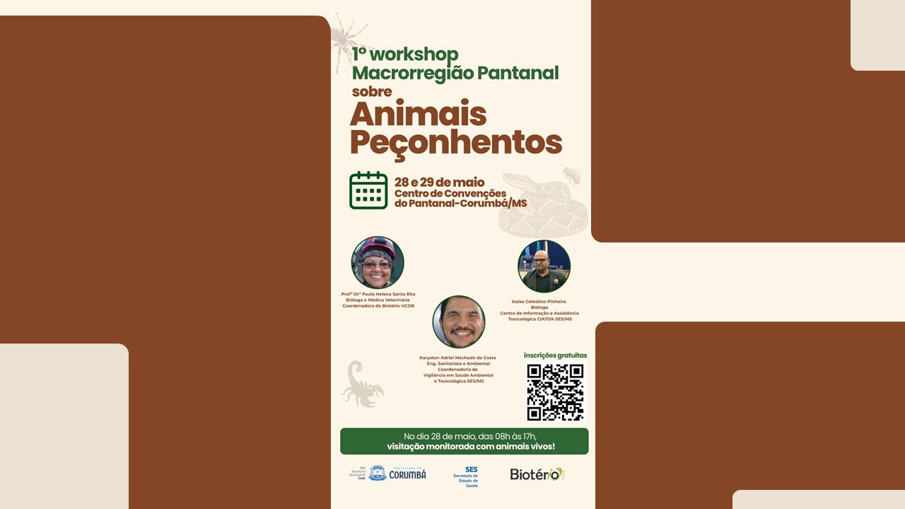 Coordenadora do Biotério da UCDB ministra palestra em workshop sobre animais peçonhentos