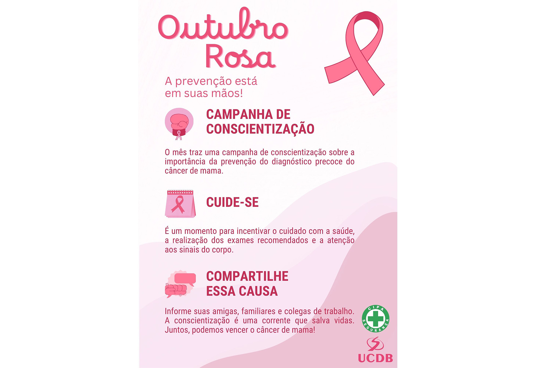 Cipa/UCDB orienta sobre o autocuidado durante o Outubro Rosa