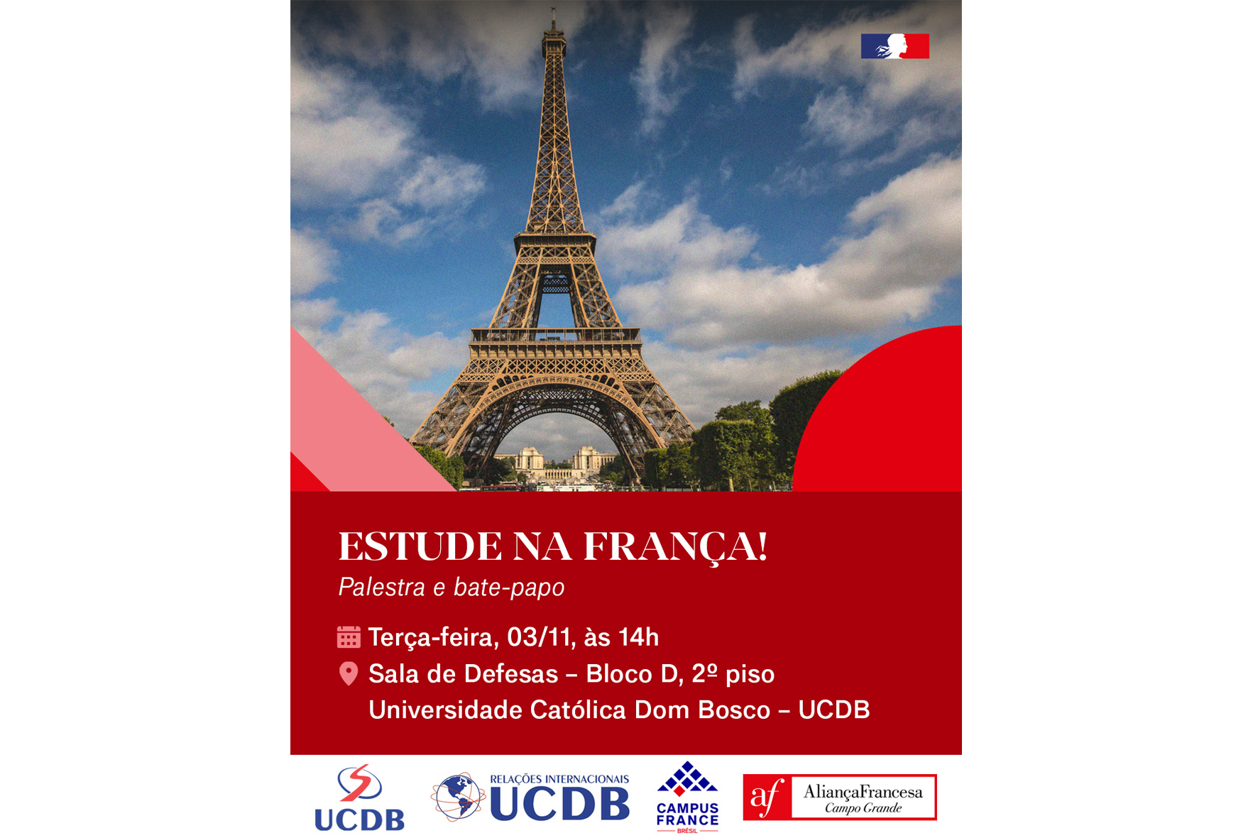 Intercâmbio na França é tema de reunião em novembro na UCDB
