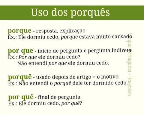 Uso dos porquês